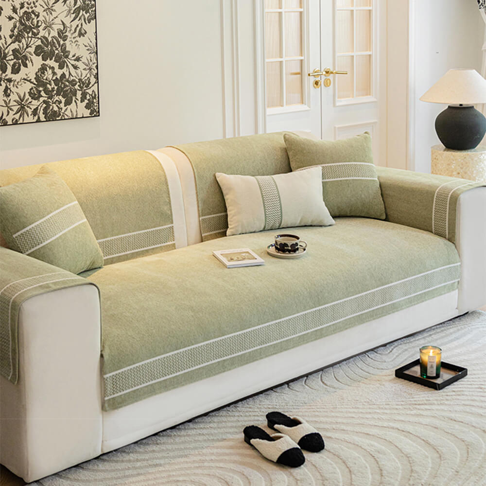 Chenille Jacquard Wide Edge Design Scratch-Resistant Sofa Cover