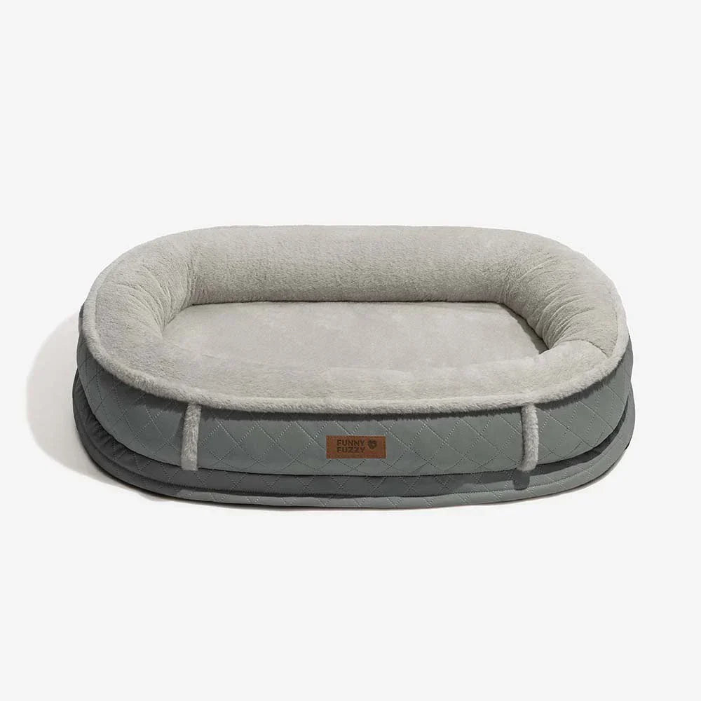 Deluxe Faux Leather & Plush Removable Orthopaedic Donut Dog Bed - WarmNest