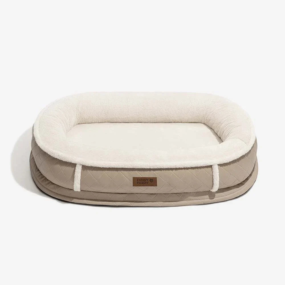 Deluxe Faux Leather & Plush Removable Orthopaedic Donut Dog Bed - WarmNest