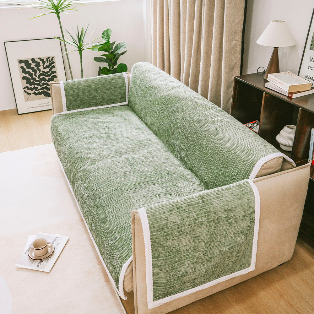 All-Season Striped Pet Rug Furniture Protector with Armrest Sofa Cover - Keep Still