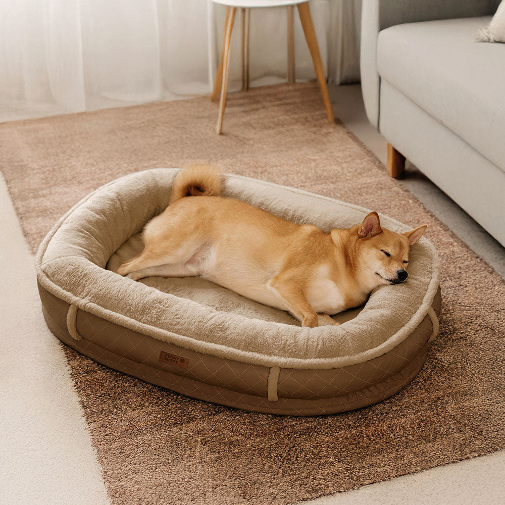 Deluxe Faux Leather & Plush Removable Orthopaedic Donut Dog Bed - WarmNest