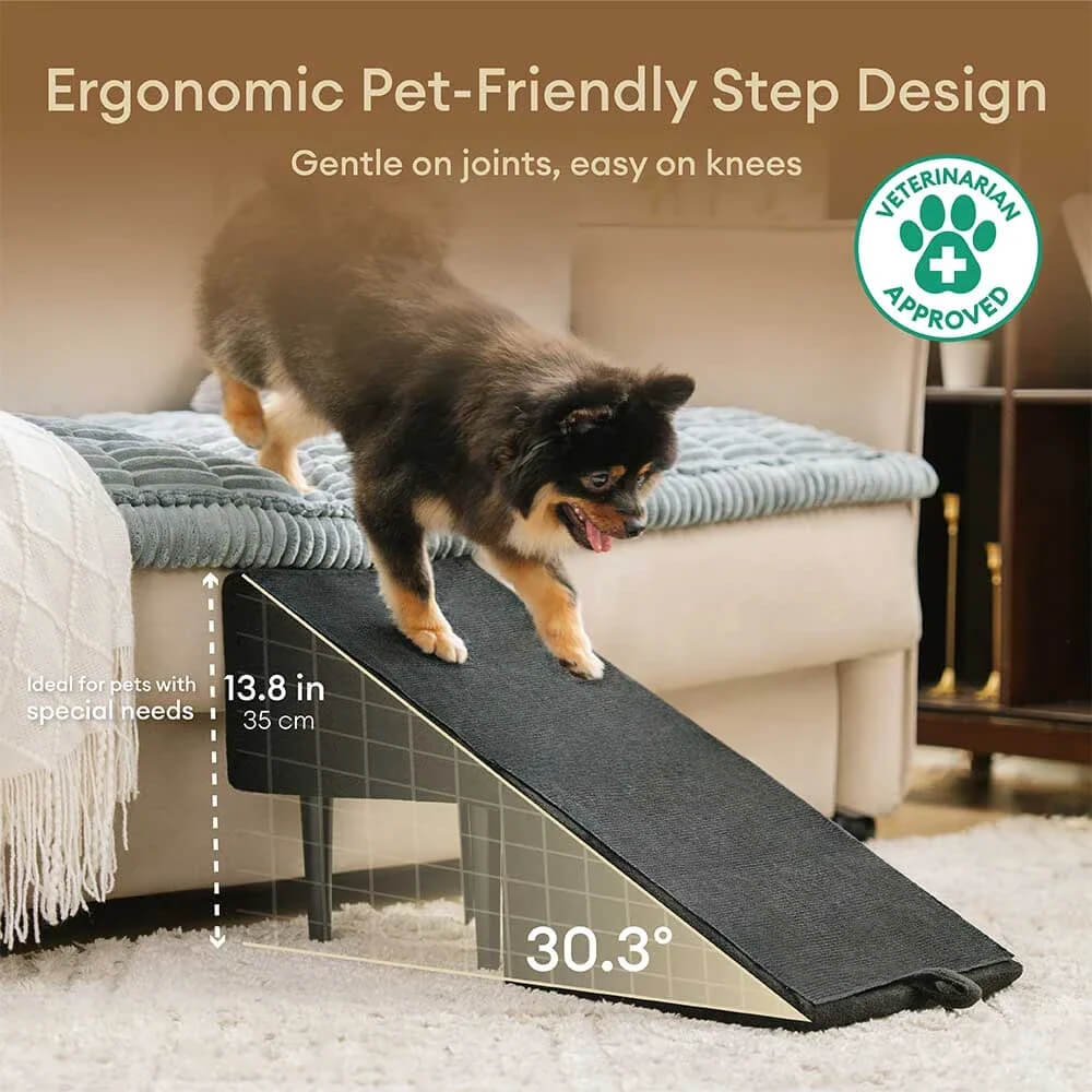 2-in-1 Convertible Wooden Home Step Stool Dog Ramp Steps