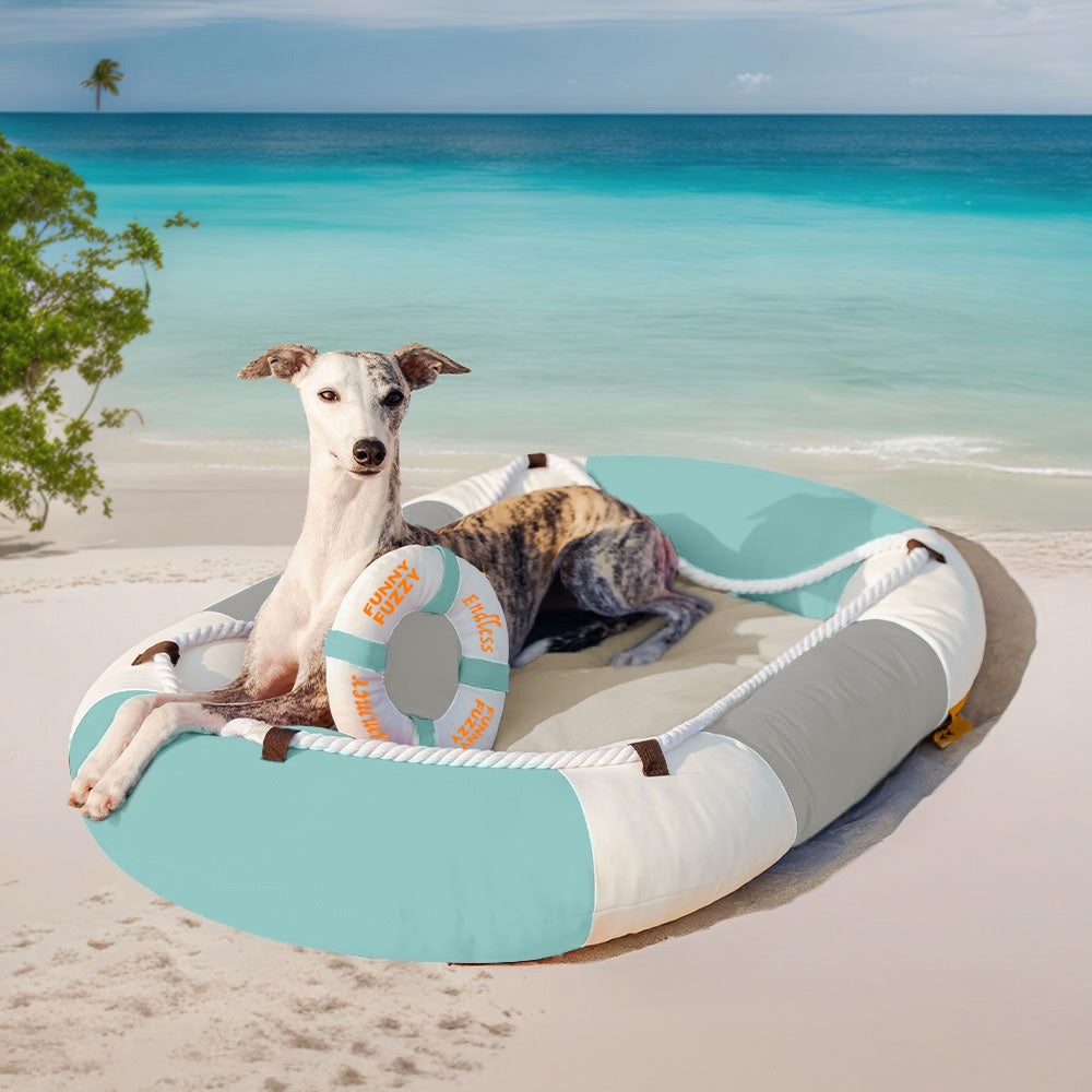 Summer Cooling Waterproof Boat-Shaped Pet Bed with Pillow – Chill Raft