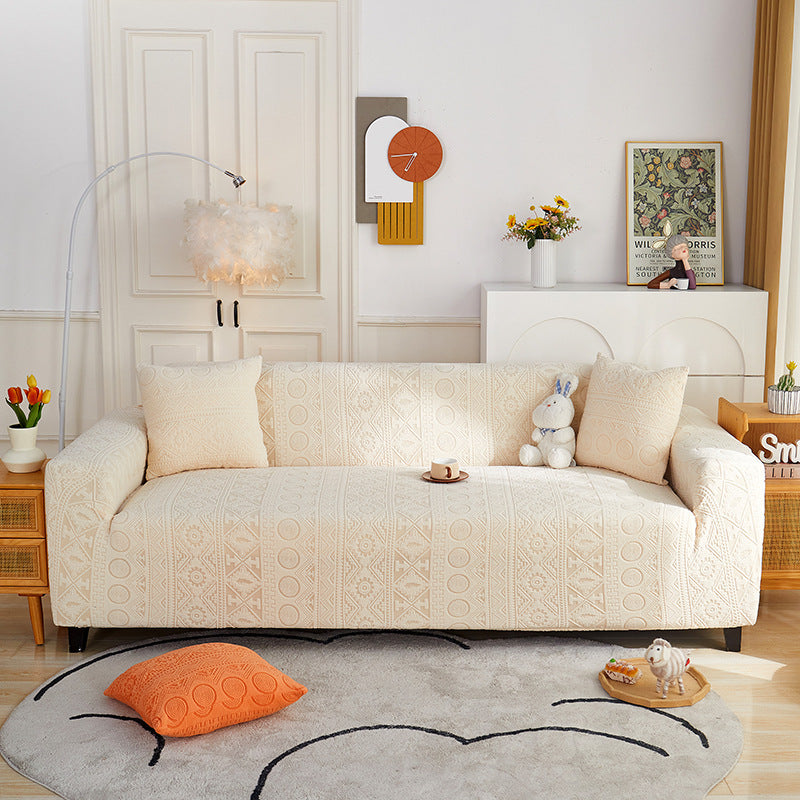 Bohemian Jacquard Stretch Full-Cover Anti-Slip Sofa Cover With Pillowcase