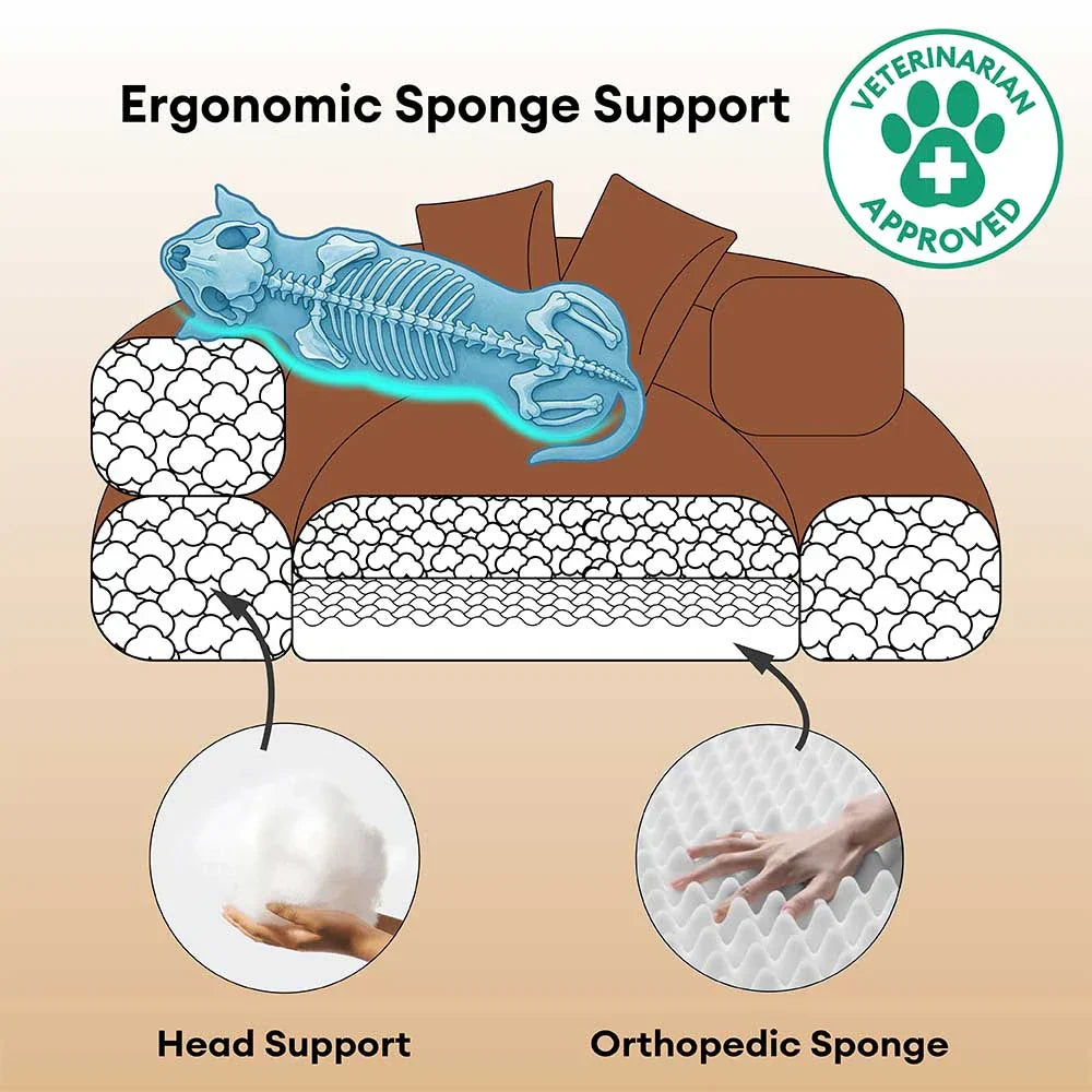 Luxe Diamond Velvet Removable Orthopaedic Donut Dog Bed With Pillow - DreamNest