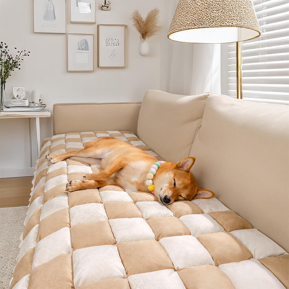 All-Season Plaid Pet Mat Scratch-Resistant Protector Sofa Cover