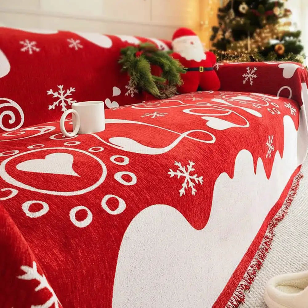 Christmas Decoration Chenille Wear-Resistant Sofa Blanket Sofa Cover