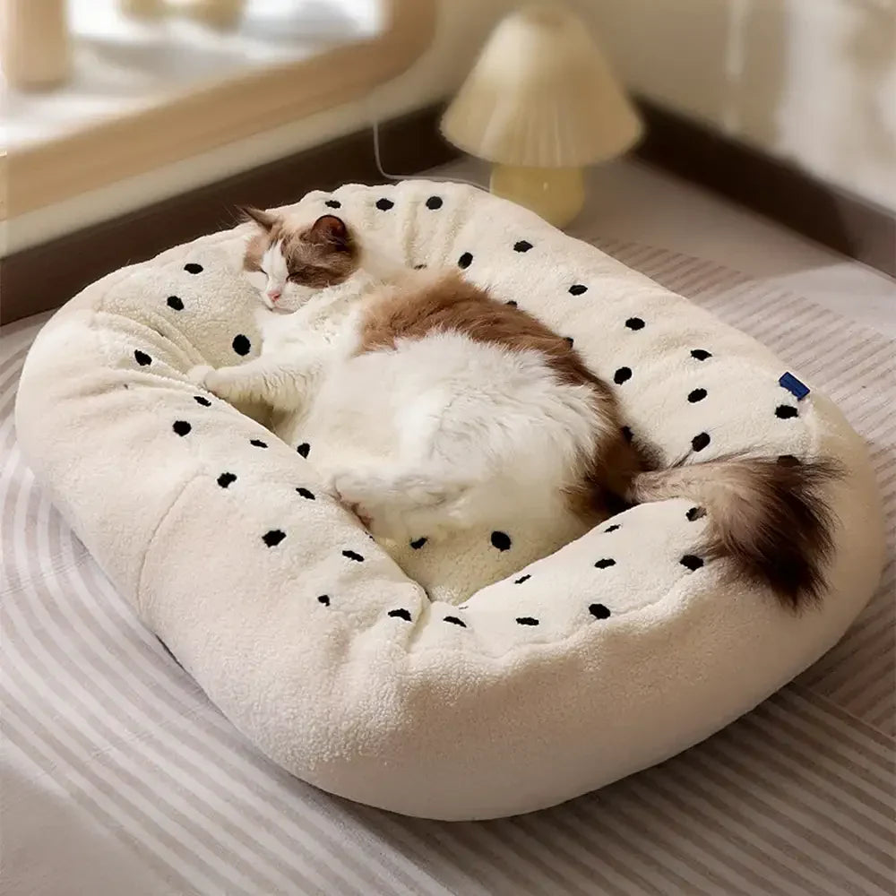Cookie Plush Winter Warm Cosy Deep Sleep Dog Bed
