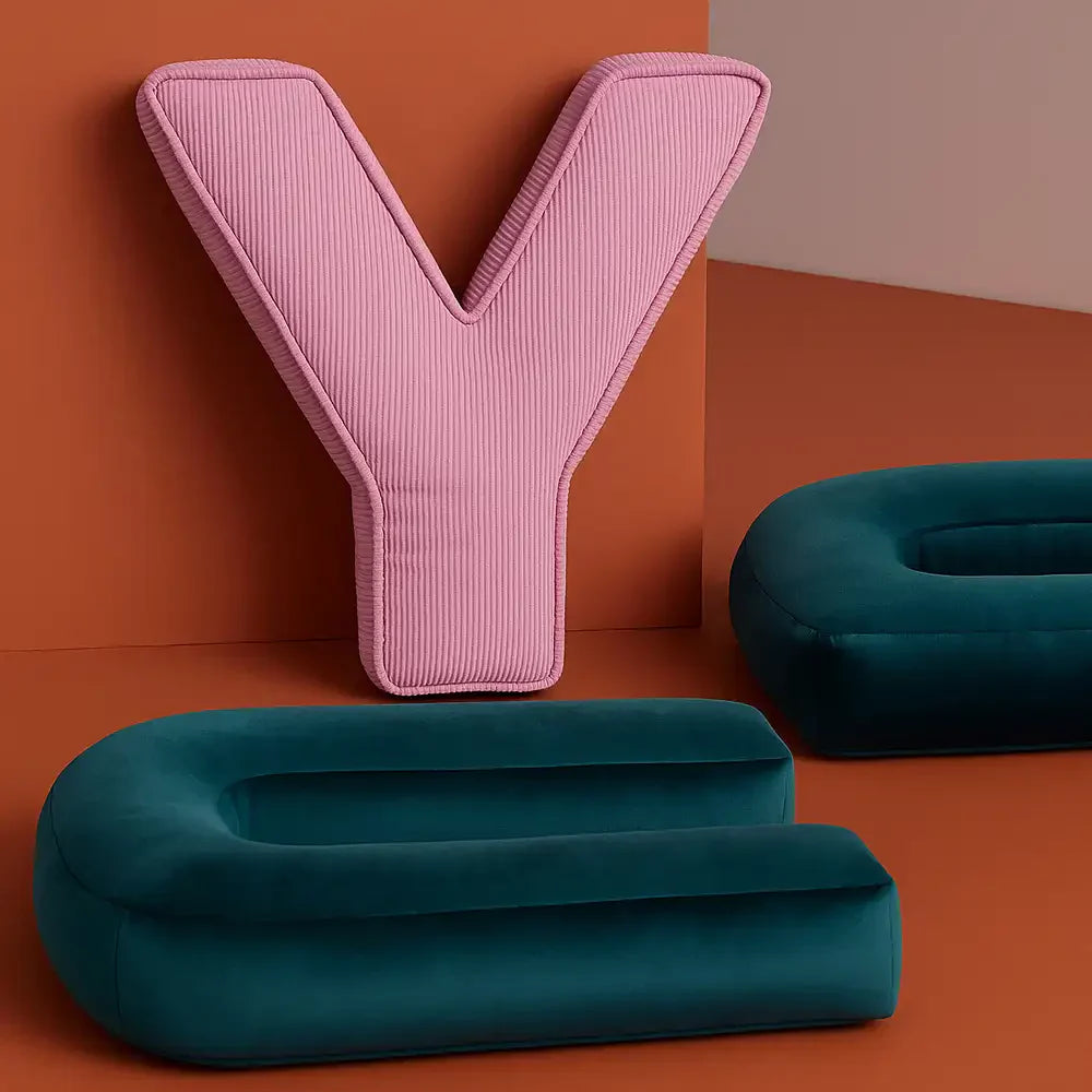Corduroy Soft Hugging Letter Sofa Pillow