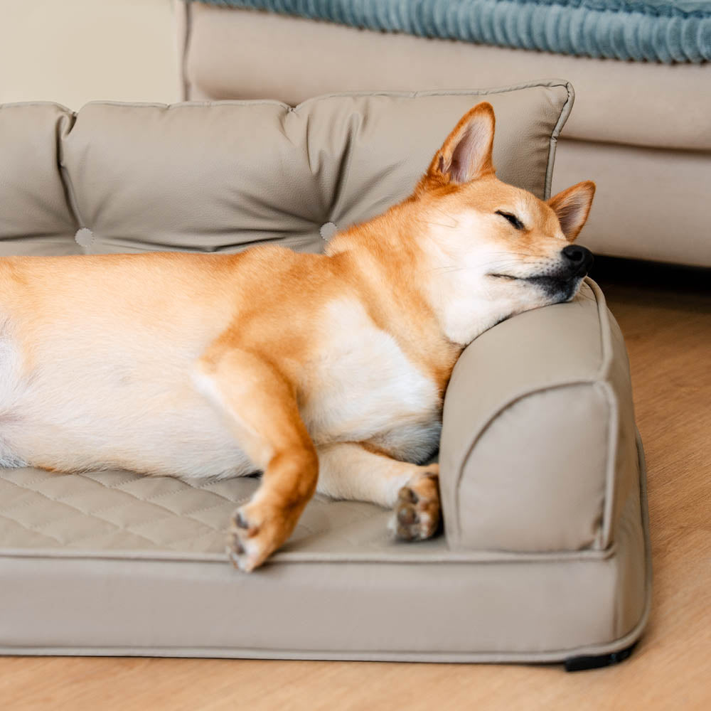 Luxe Faux Leather Foldable Orthopaedic Large Dog Bed - CoreLounge