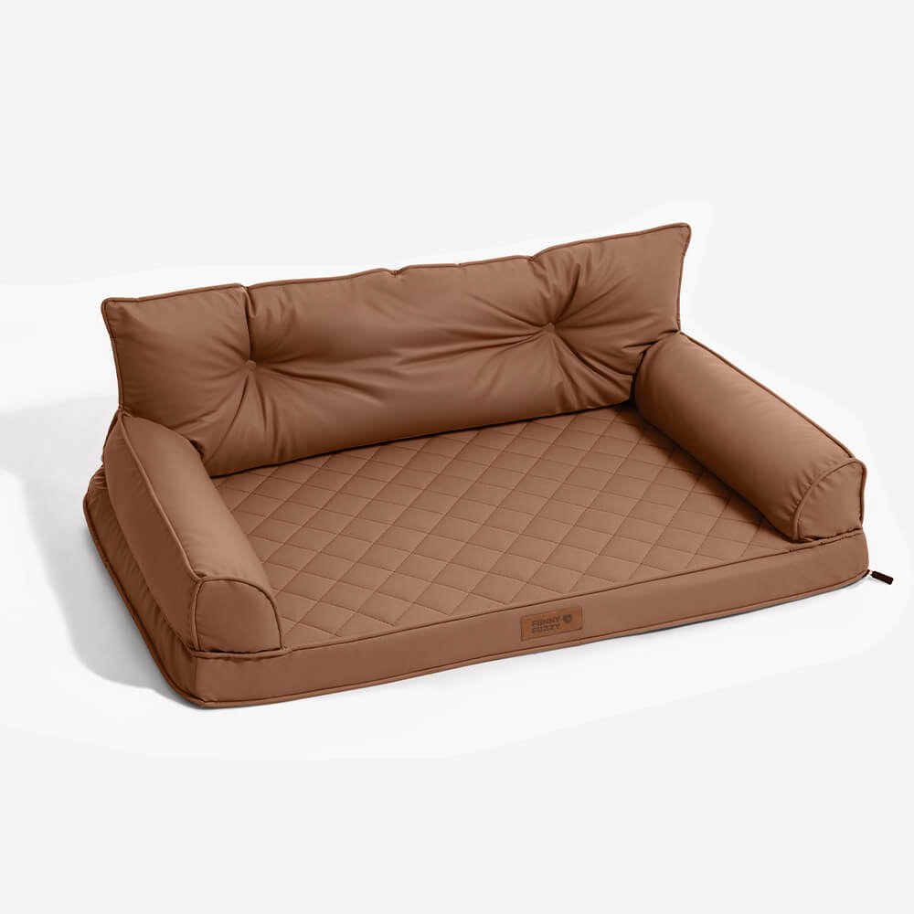 Luxe Faux Leather Foldable Orthopaedic Large Dog Bed - CoreLounge