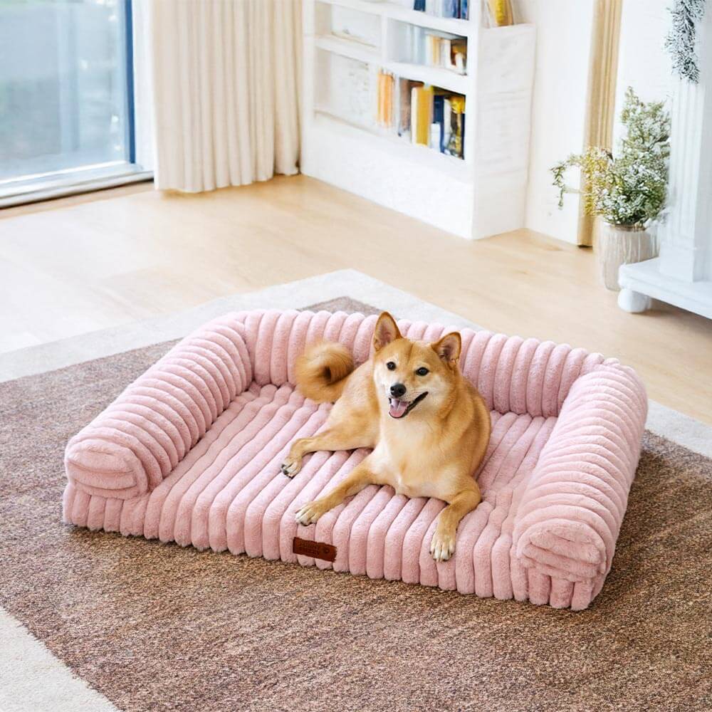 Cream Fluffy Comfort Orthopaedic Dog and Cat Sofa Bed