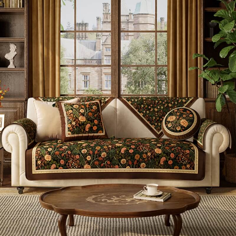 Garden Vintage Luxury Furniture Protector Non-Slip Sofa Cover