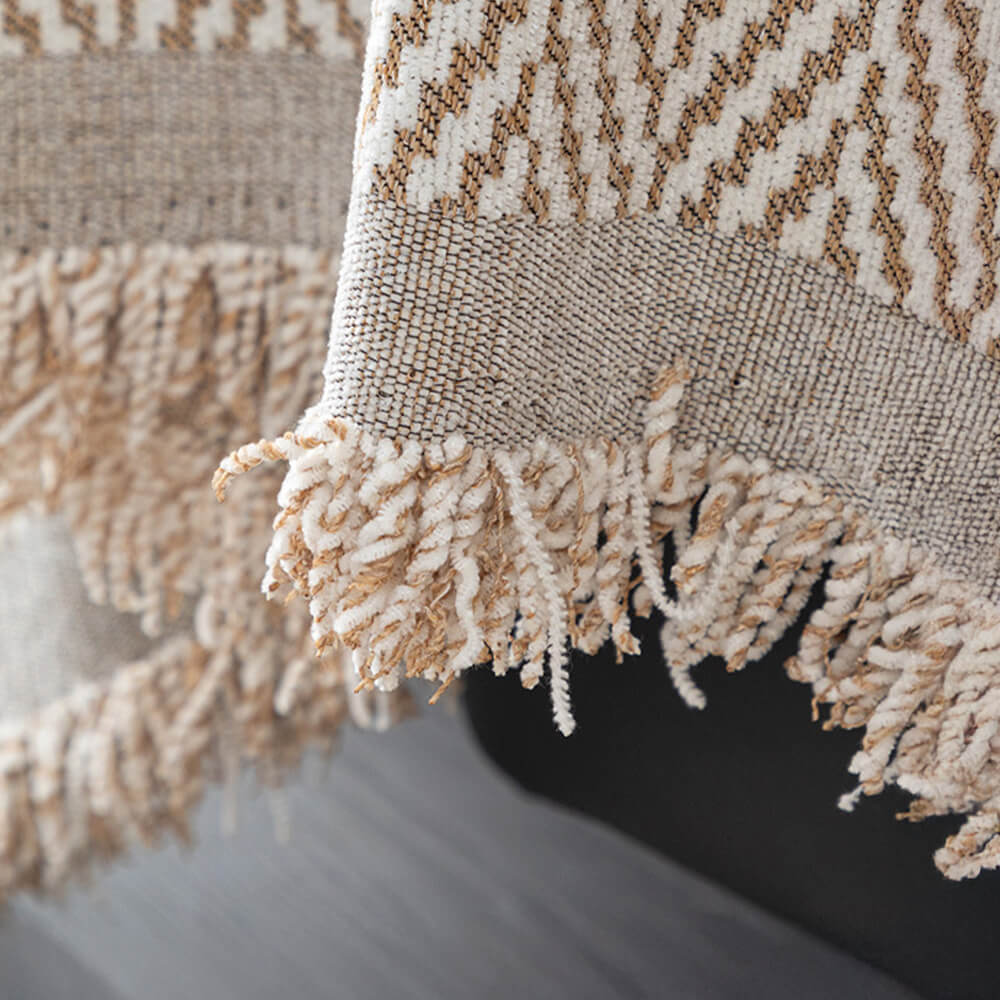 Premium Chenille Textured with Stylish Fringe Sofa Cover