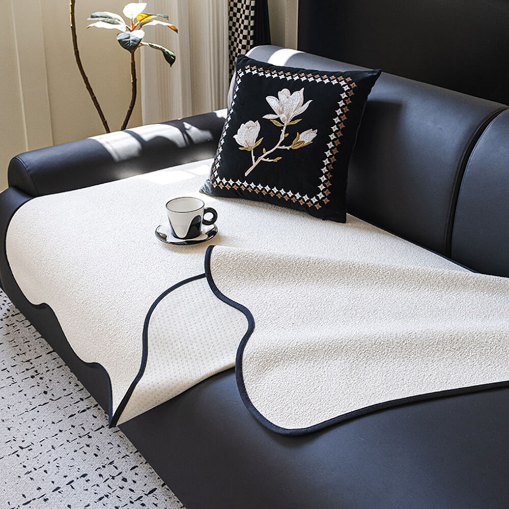 Water-repellent Teddy Fleece Non-Slip Straight Sofa Cover
