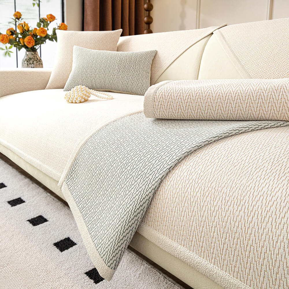 Chenille Minimalist Anti-Slip Fabric with Cat Scratch-Resistant Design Sofa Cover