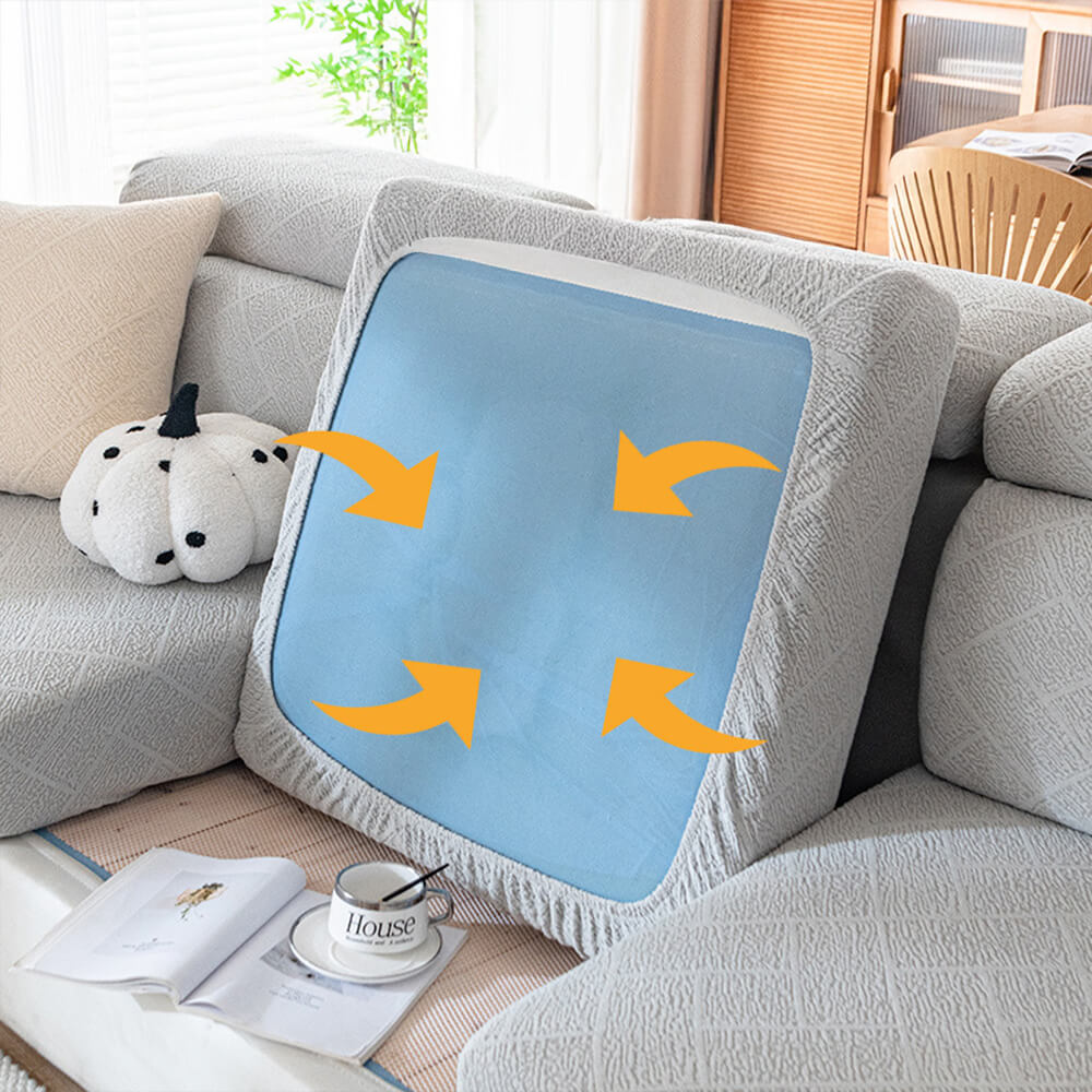 Diamond Jacquard Plush Full-Cover Stretch Sofa Cover