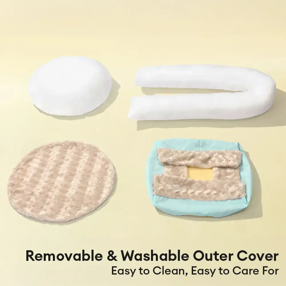 Fluffy Faux Rabbit Fur Warm Donut Dog & Cat Bed