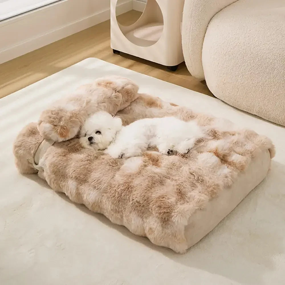 Fluffy Plush Comfortable Deep Sleep Dog Pillow Bed