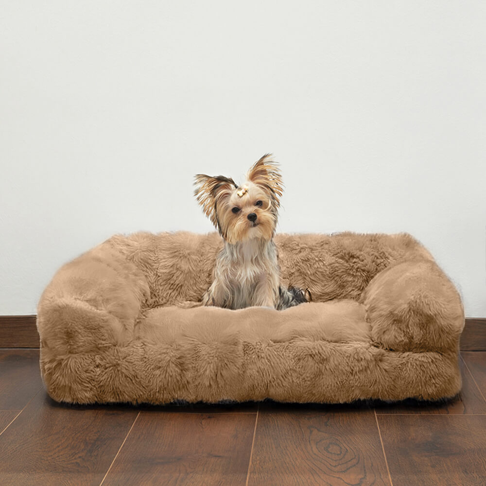 Fluffy Plush Thickened Cosy Pet Calming Bed Dog Cat Sofa Bed