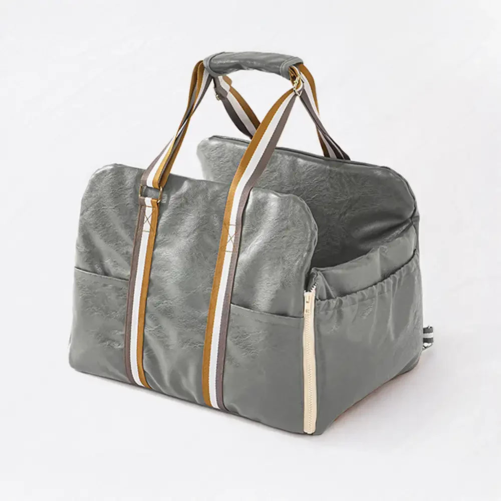 Deluxe Faux Leather Safety Center Console Pet Car Seat and Carrier 3-in-1