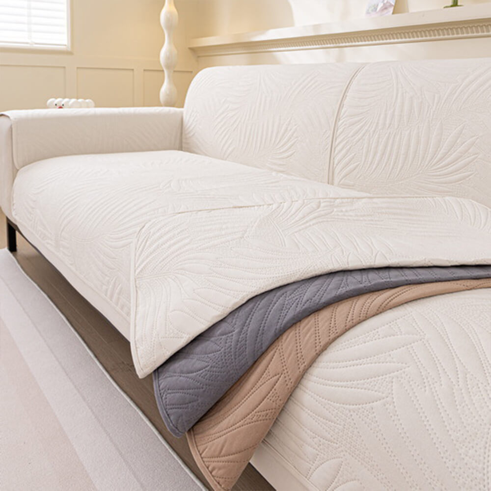 Large Leaf Pattern Water-resistant Sofa Protector Non-Slip Sofa Cover