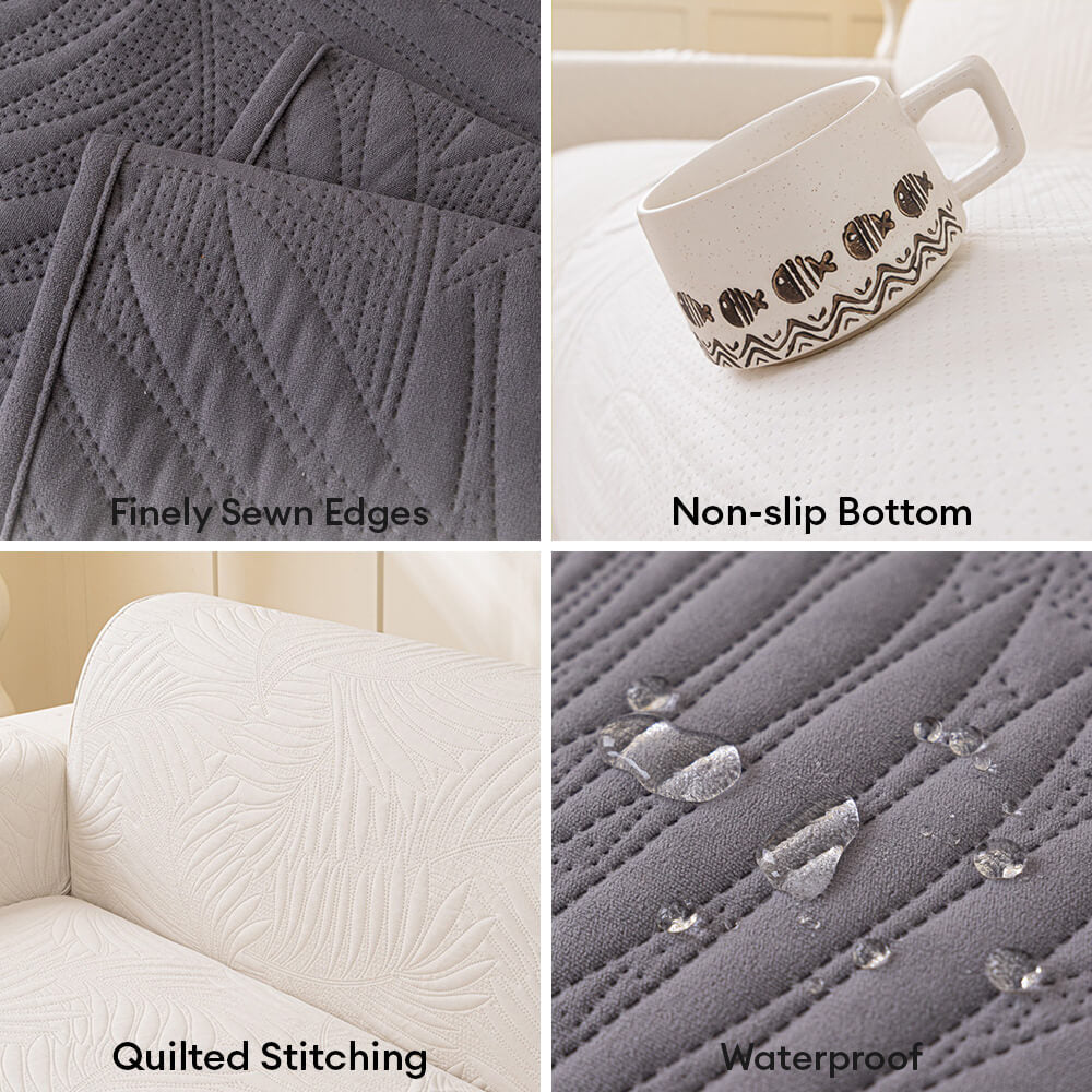 Large Leaf Pattern Water-resistant Sofa Protector Non-Slip Sofa Cover
