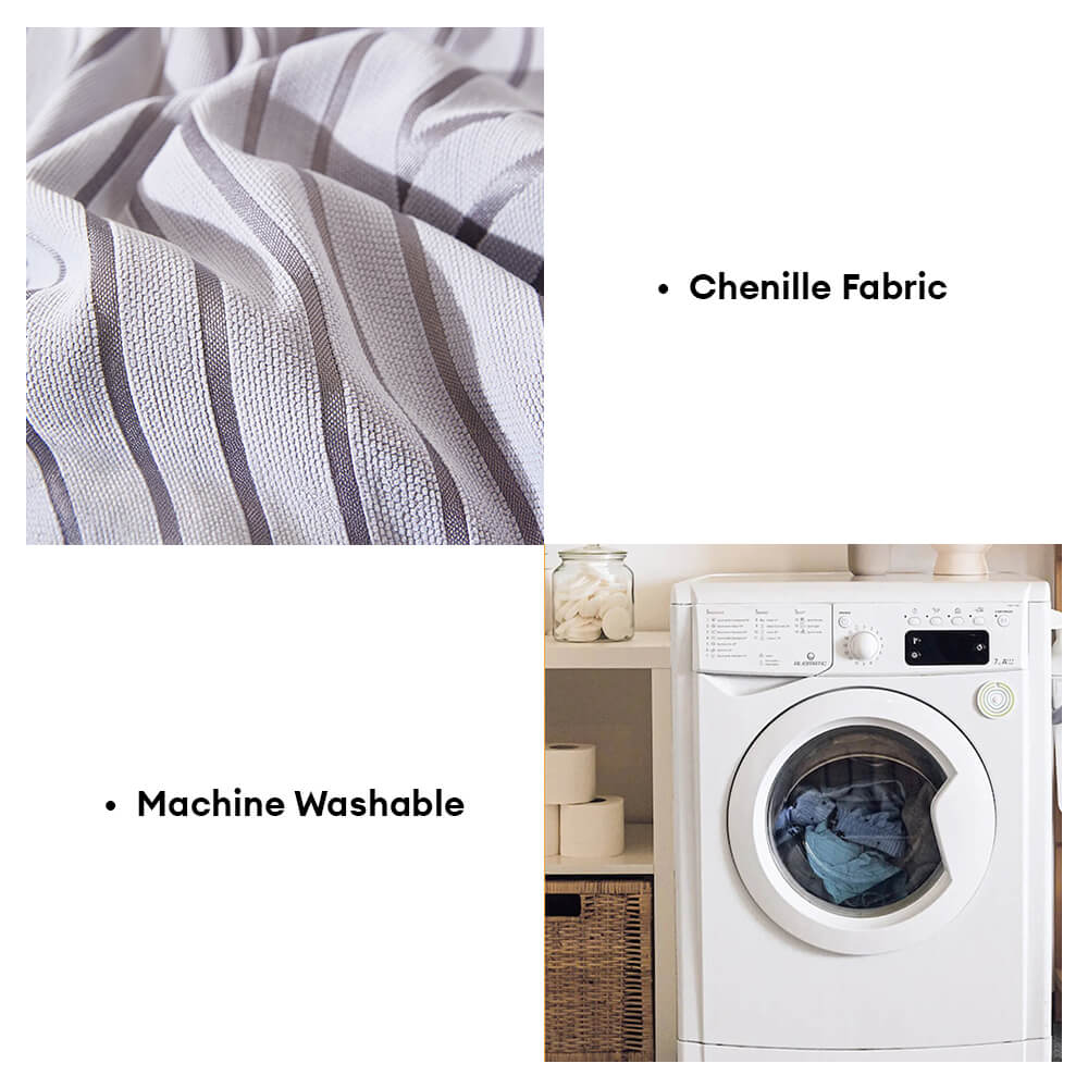 Minimalist Arch Motif Scratch-Resistant Chenille Throw Sofa Cover