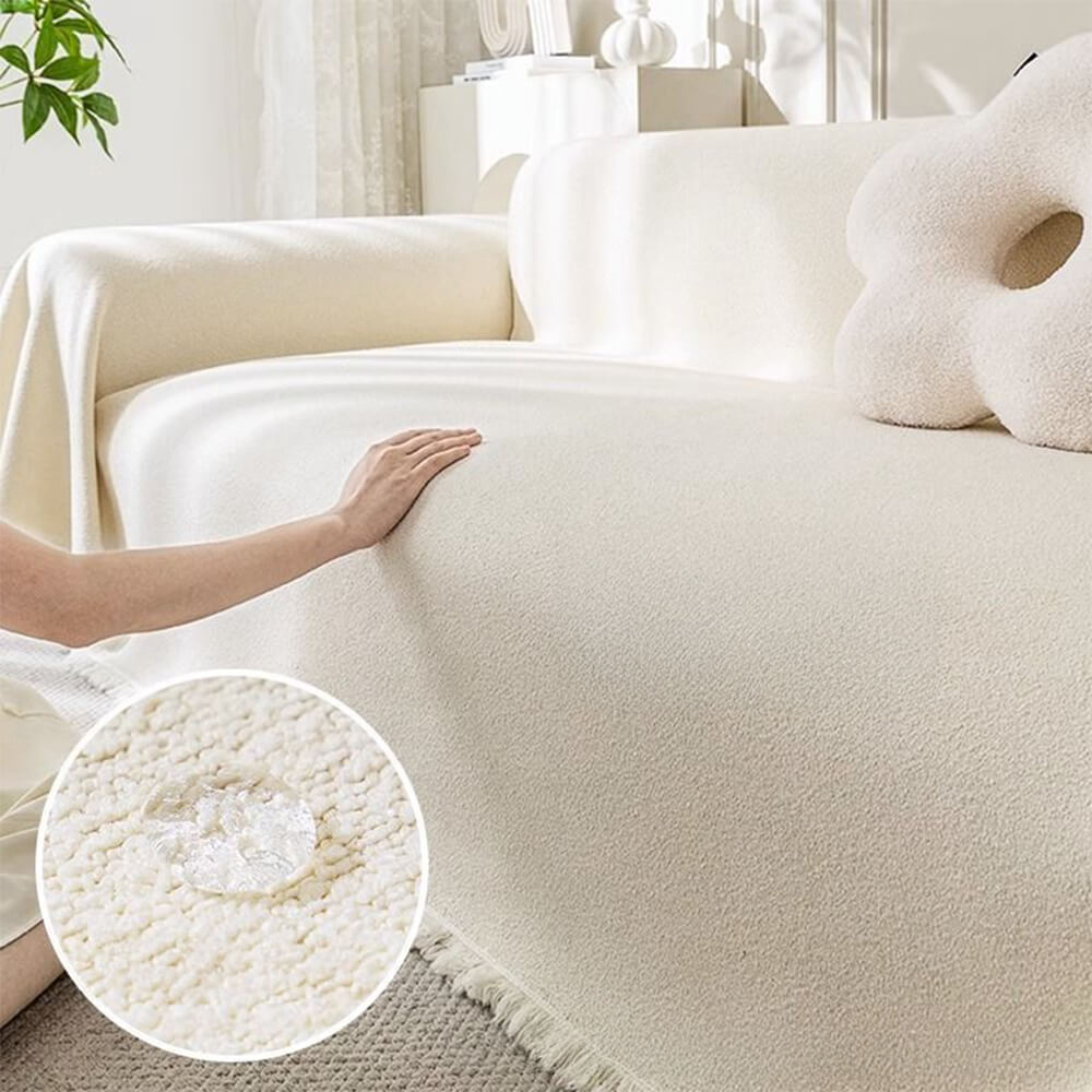 Soft Water-resistant Teddy Plush Throw Sofa Cover