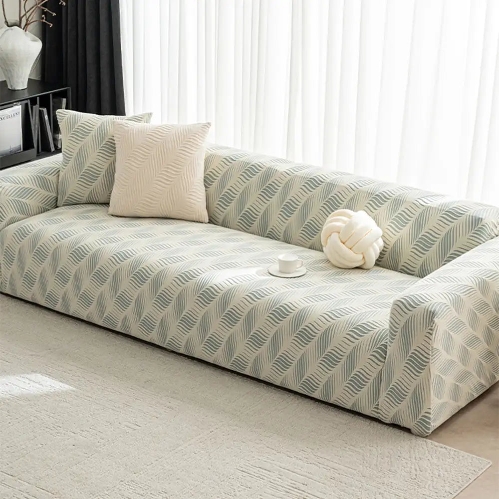 Thick Polar Fleece Jacquard Anti-Scratch Stretch Sofa Cover