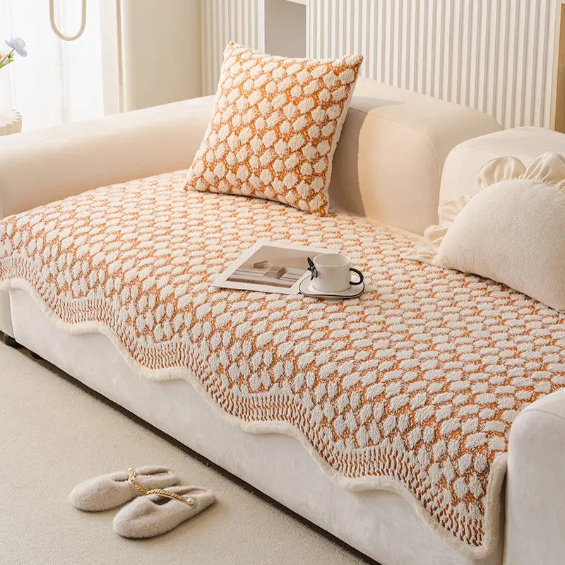 Vintage Classic Chenille Scratch Resistant Couch Protective Sofa Cover