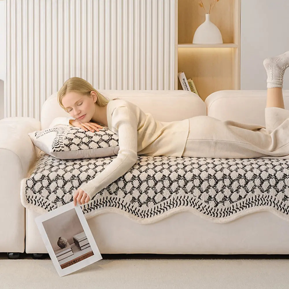 Vintage Classic Chenille Scratch Resistant Couch Protective Sofa Cover