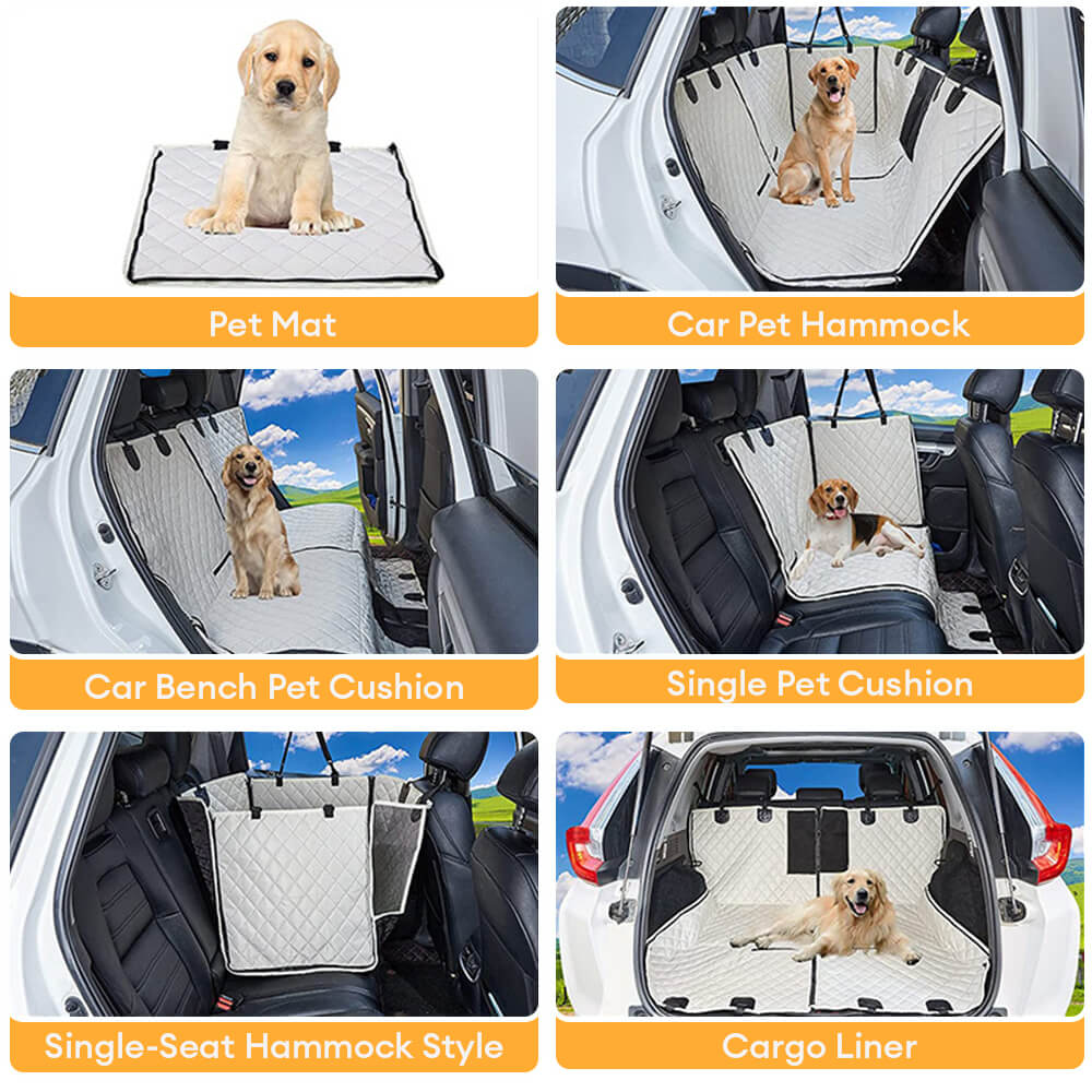Waterproof Multi-Use Car Dog Seat Cover – Convertible Back Seat Protector for Pets