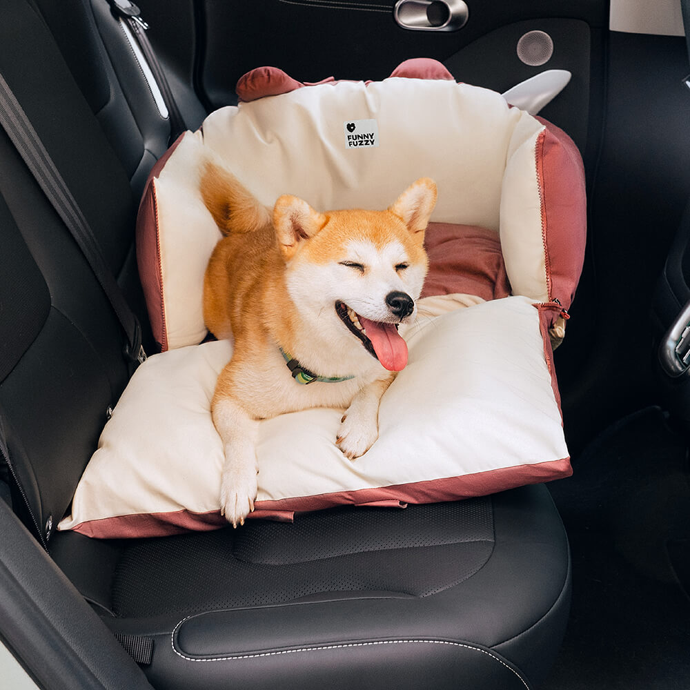 Bear Ears Pet Car Safety Bed Multifunctional Dog Car Seat Bed
