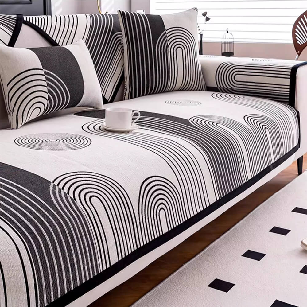 Chenille Arch Pattern Scratch-Resistant Sofa Cover