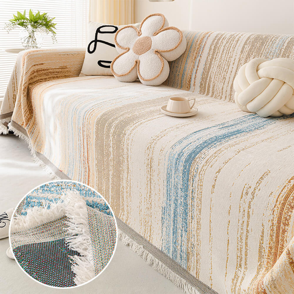 Colourful Rainbow Gradient Full Sofa Drape Throw Sofa Cover