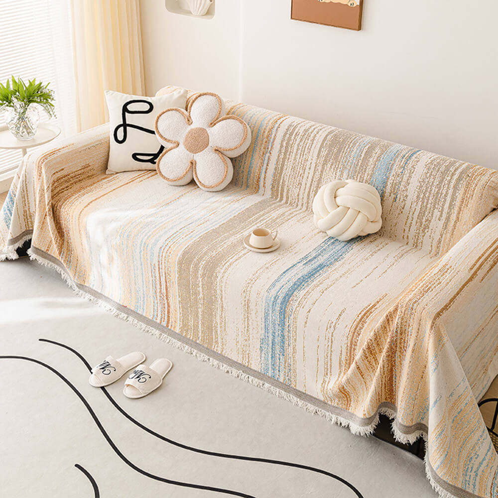 Colourful Rainbow Gradient Full Sofa Drape Throw Sofa Cover