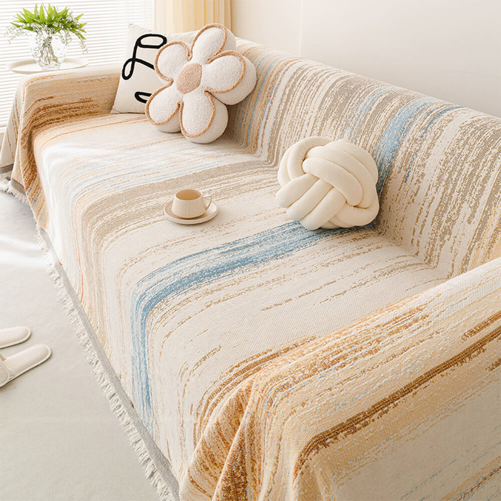 Colourful Rainbow Gradient Full Sofa Drape Throw Sofa Cover