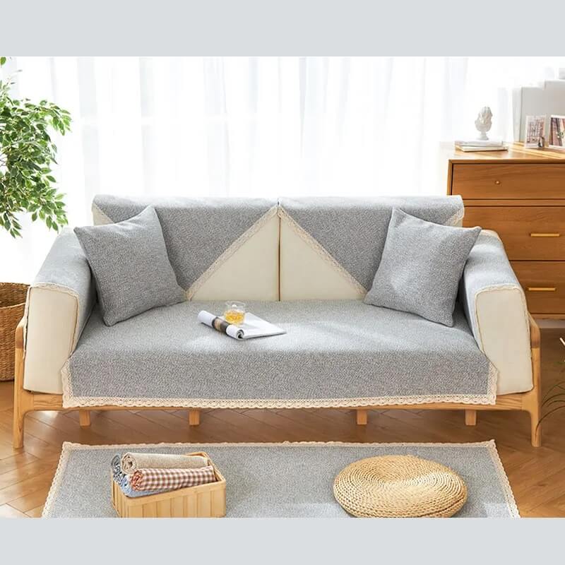 Hand-woven Cotton Linen Non-slip Sofa Cover for All Seasons