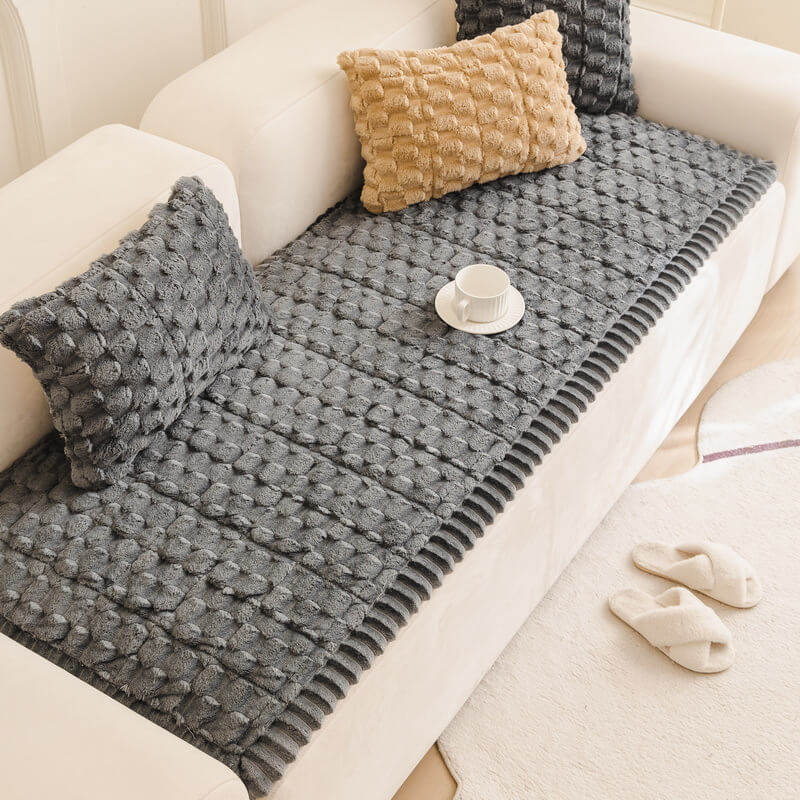 Honeycomb Plush Thickened Soft Sofa Decoration Pet Mat Sofa Cover