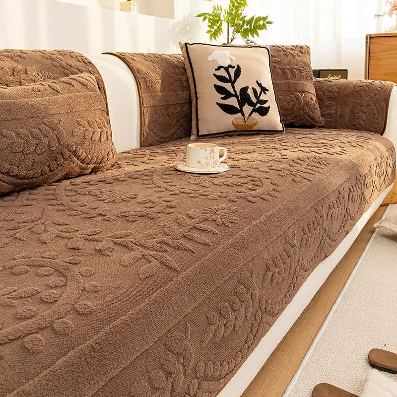 Jacquard Plush Comfortable Scratch-Resistant Non-Slip Sofa Cover