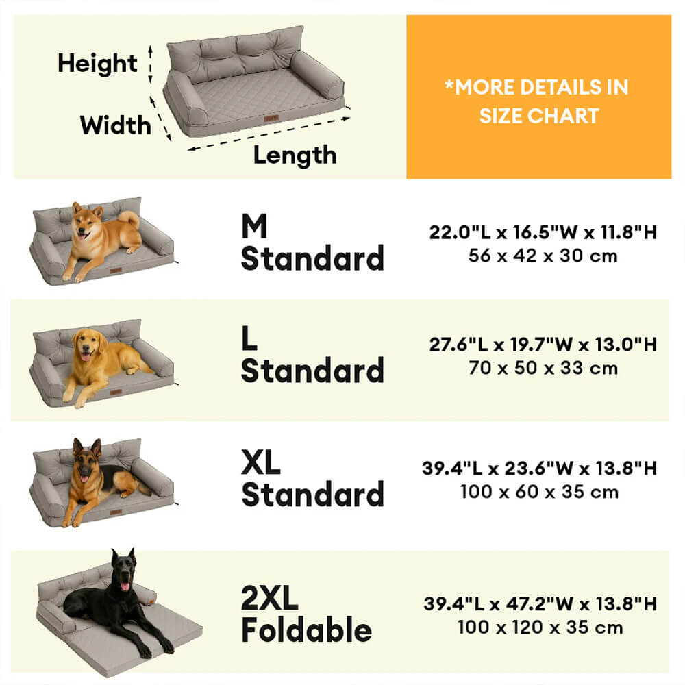 Luxe Faux Leather Foldable Orthopaedic Large Dog Bed - CoreLounge