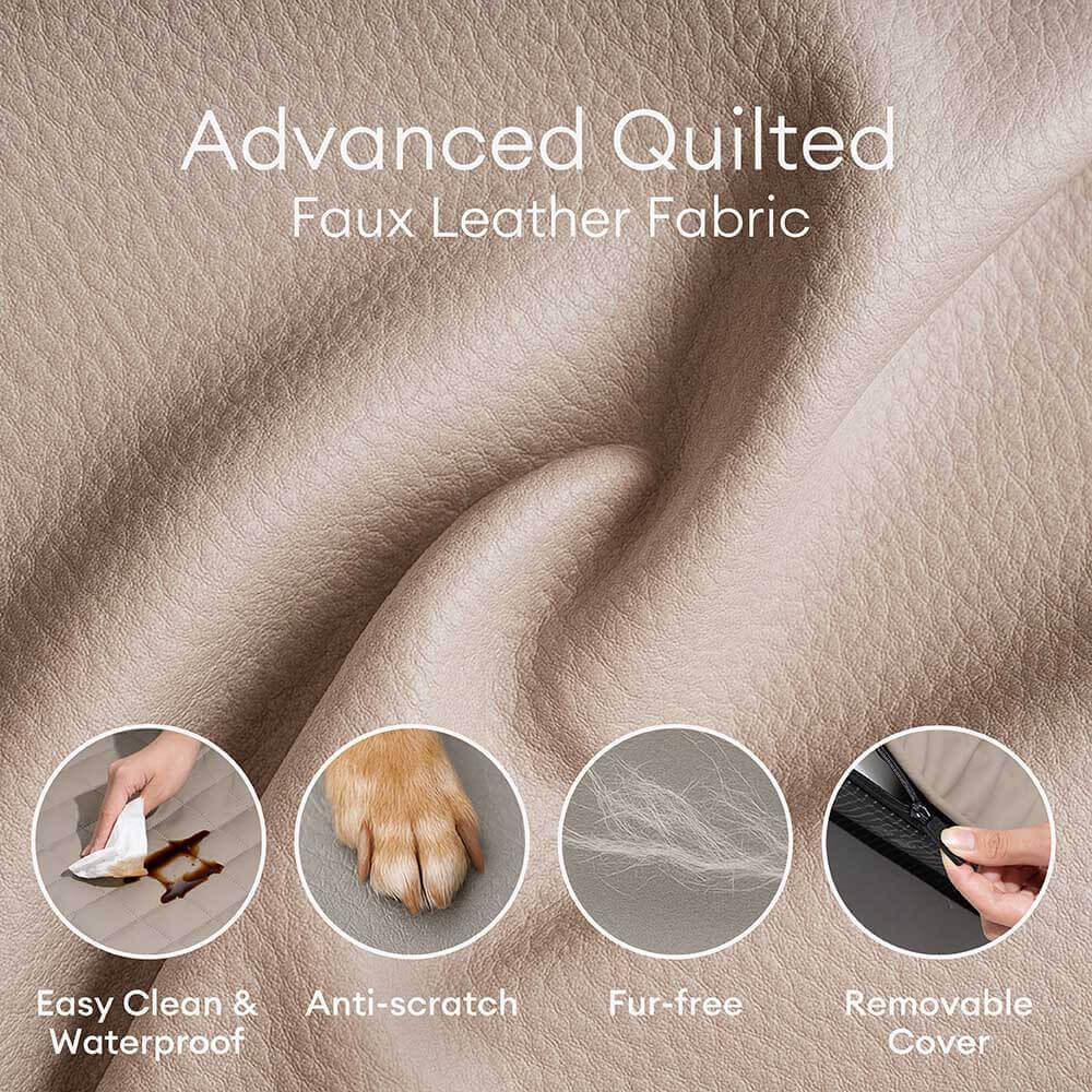 Luxe Faux Leather Foldable Orthopaedic Large Dog Bed - CoreLounge