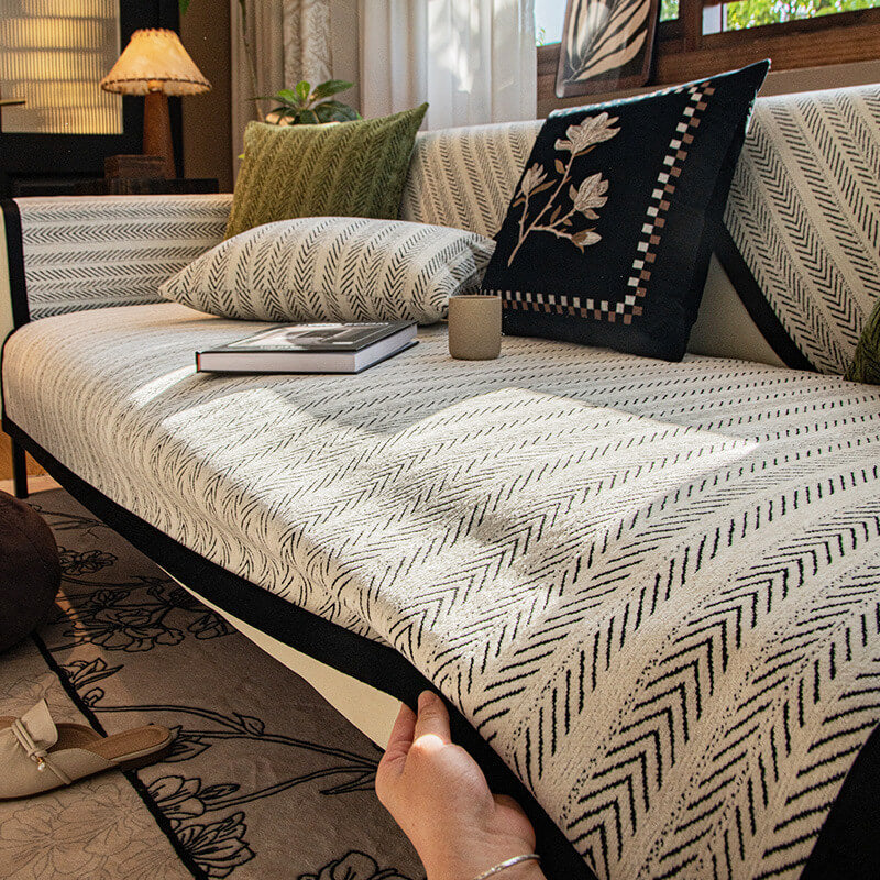 Modern Chenille Fabric Furniture Protection Anti-Scratch Non-Slip Sofa Cover
