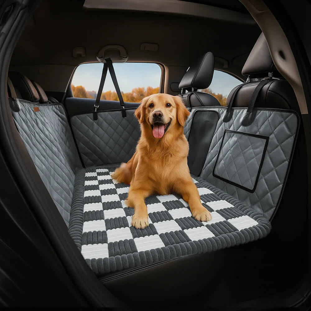 Premium Faux Leather Water-repellent Hammock Dog Car Seat Cover - RideProtector