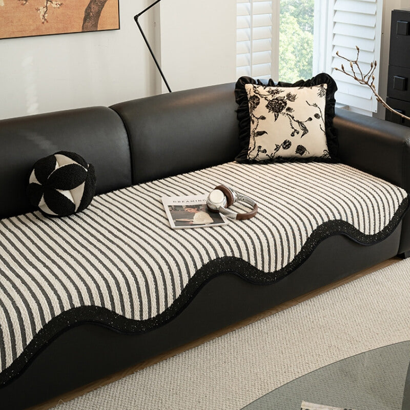 Striped Chenille Irregular Scratch-Resistant Non-Slip Sofa Cover