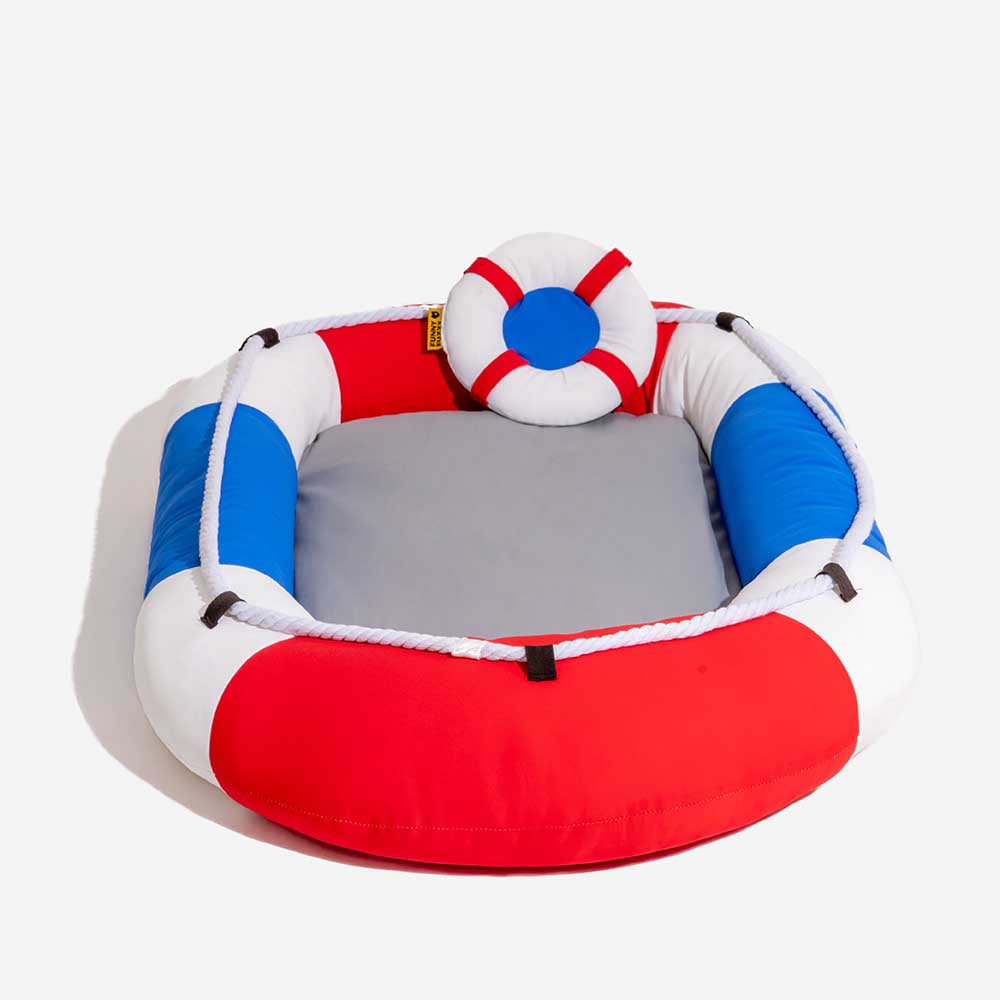 Summer Cooling Waterproof Boat-Shaped Pet Bed with Pillow – Chill Raft
