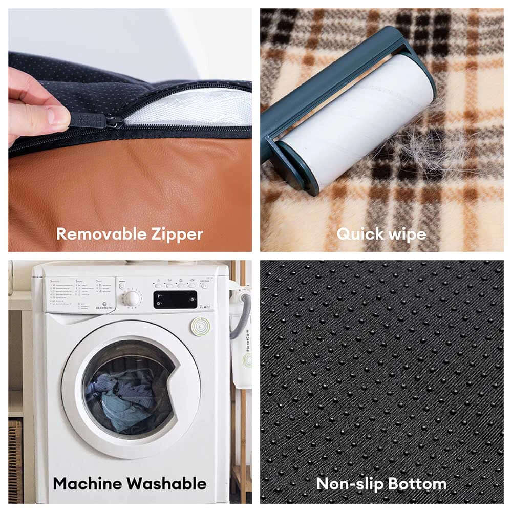 Vintage Plaid Plush Orthopaedic Dog Sofa Bed with Pillows - CosyLuxe