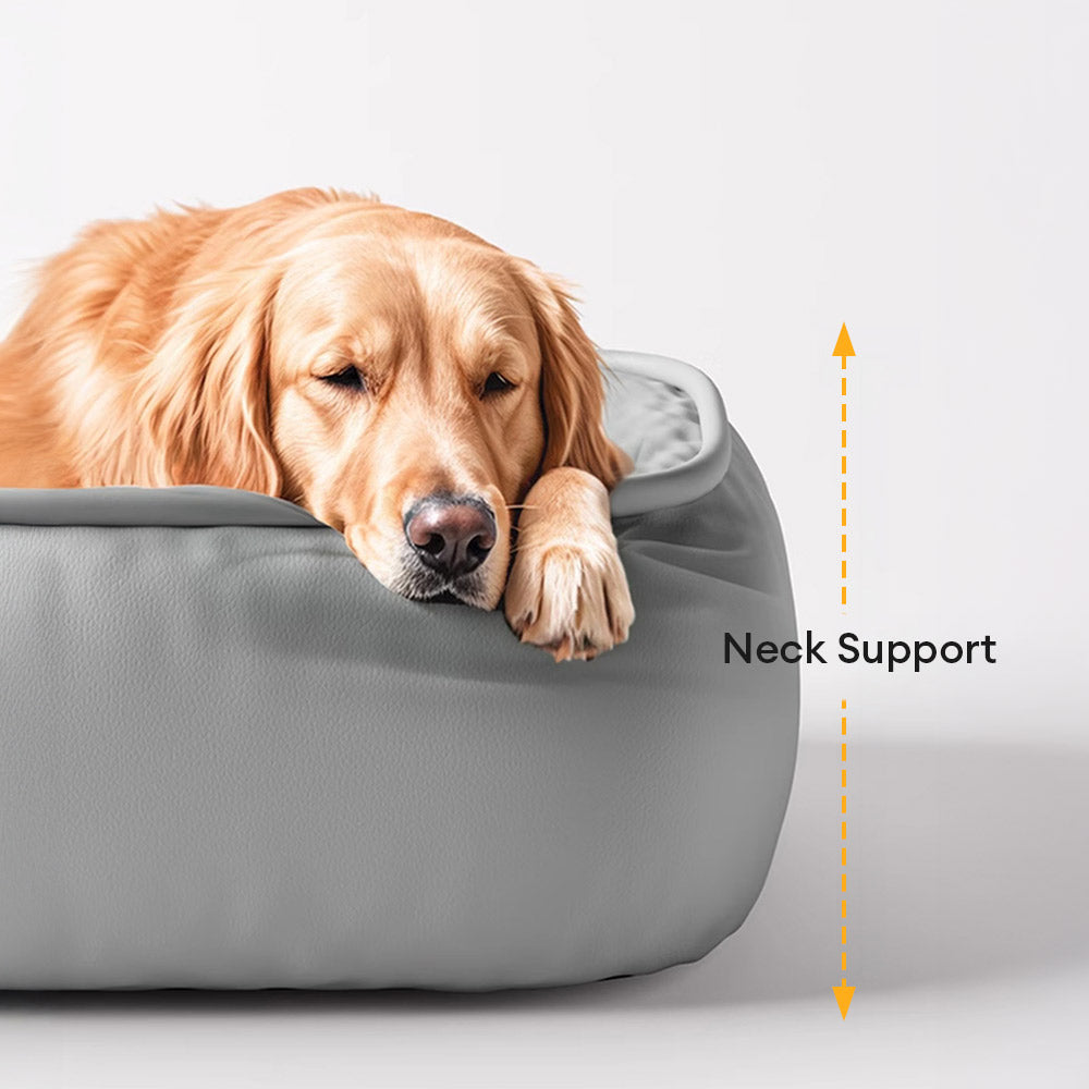 Waterproof Non-stick PU Leather Scratch-resistant Full Support Dog Bed