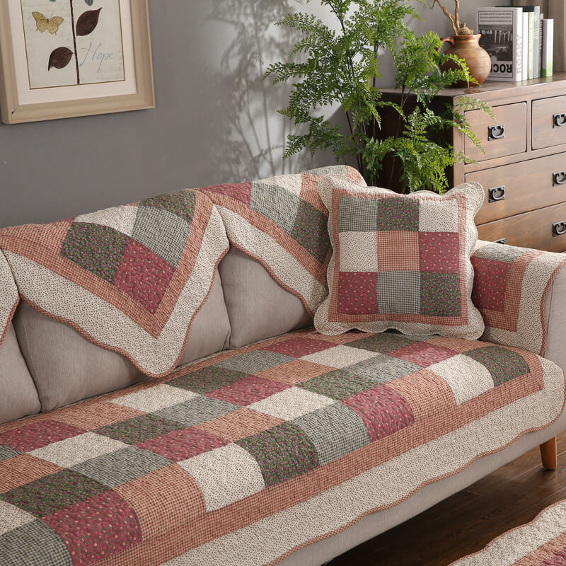 Cotton Quilted Washable Non-Slip Sofa Cover